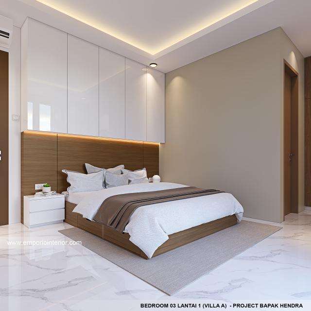 Desain Kamar Tidur 3 Lantai 1 Villa Style Villa Bali Modern 3 Lantai Bapak HDR 1476 Type A di Gianyar, Bali