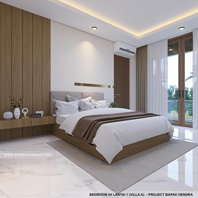 Desain Kamar Tidur 4 Lantai 1 Villa Style Villa Bali Modern 3 Lantai Bapak HDR 1476 Type A di Gianyar, Bali