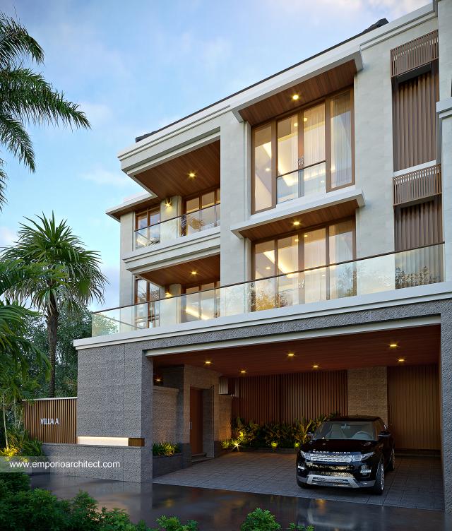 Gambar 2 Desain Villa Style Villa Bali Modern 3 Lantai Bapak HDR 1476 Type A di  Gianyar, Bali