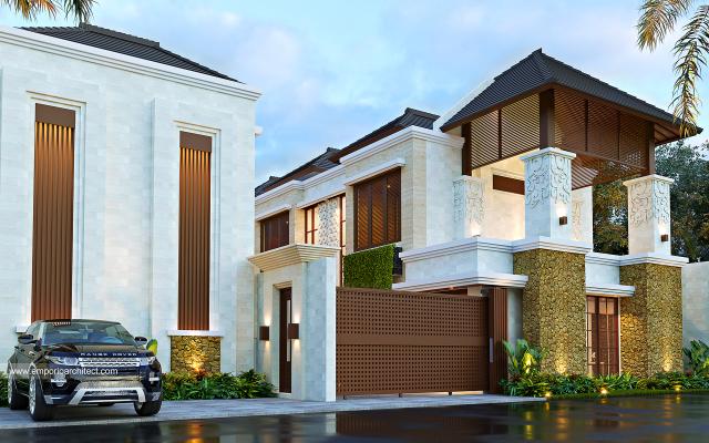 Desain Villa Kartika 10 Style Villa Bali Modern 2 Lantai di Bali - Tampak Master Depan