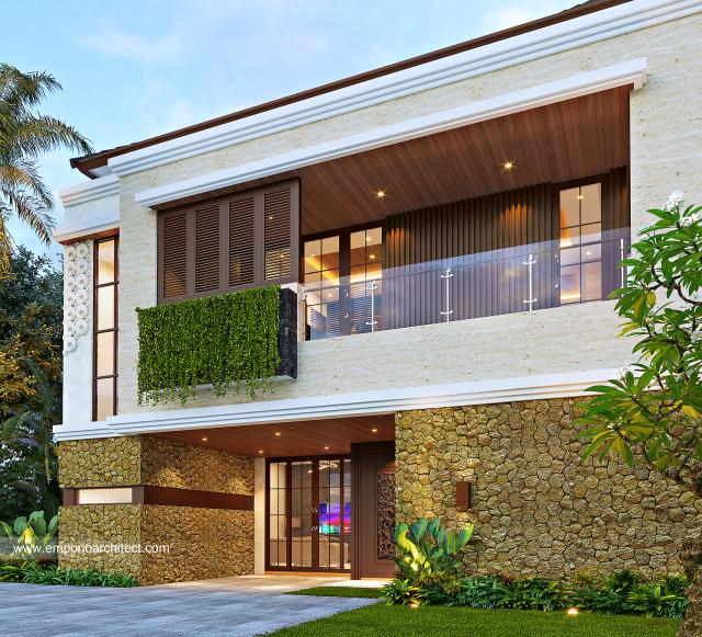 Desain Tampak Depan B Kanan Villa Kartika 10 Style Villa Bali Modern 2 Lantai di Bali