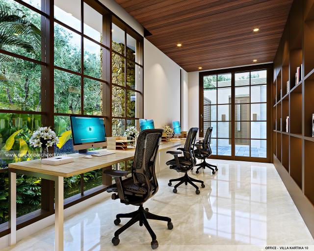 Desain Office Villa Kartika 10 Style Villa Bali Modern 2 Lantai di Bali