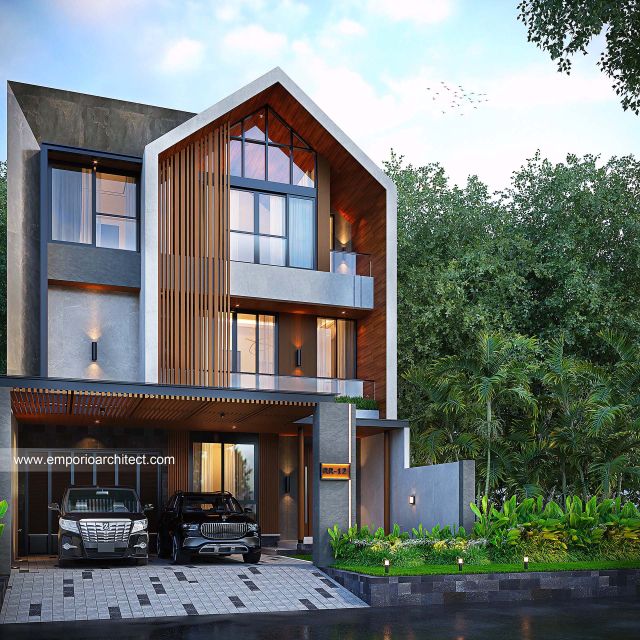 Gambar 2 Desain Rumah Modern 3 Lantai Bapak ZV 1705 di  Bogor