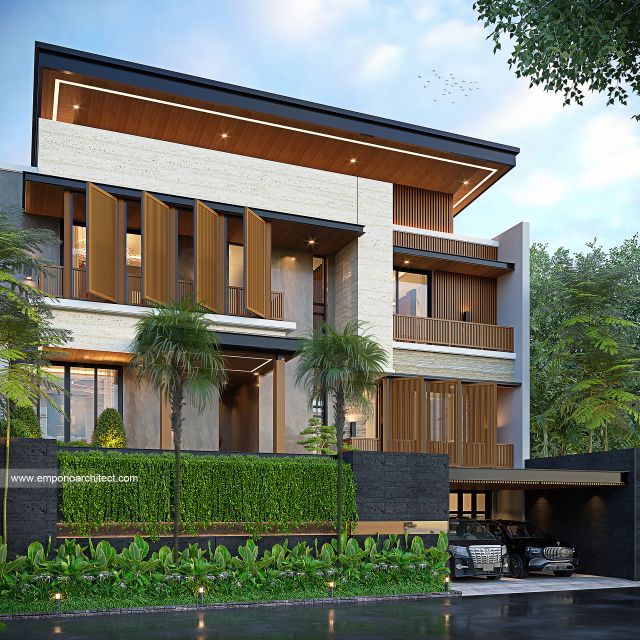 Gambar 2 Desain Rumah Modern 3 Lantai Ibu SR 1938 di  Bogor