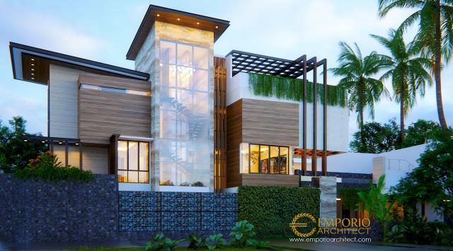 Desain Exterior 2 Rumah Modern 3 Lantai Bapak RZ di Jakarta