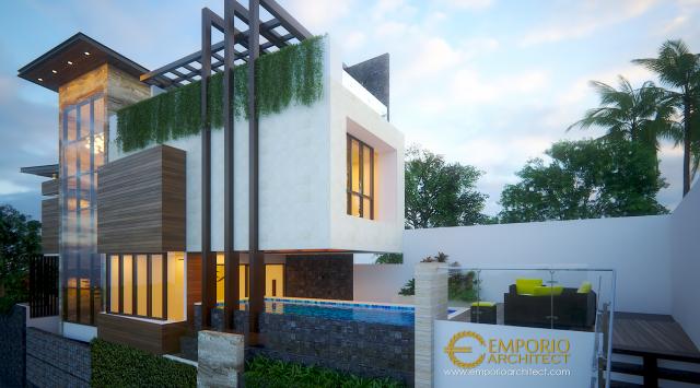 Desain Exterior 3 Rumah Modern 3 Lantai Bapak RZ di Jakarta