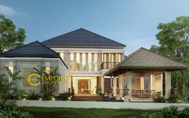 Desain Tampak Belakang Rumah Villa Bali 2 Lantai Bapak Helmi di Aceh