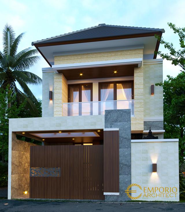 Desain Tampak Depan Dengan Pagar Rumah Modern 2 Lantai Ibu Desi di Badung, Bali