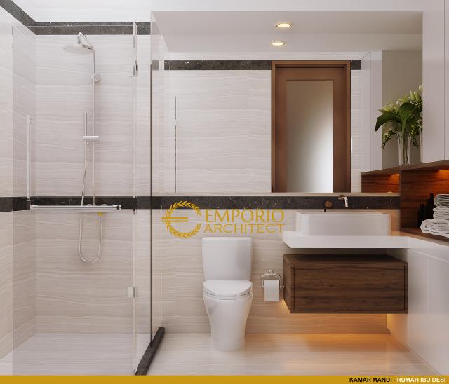 Desain Kamar Mandi Rumah Modern 2 Lantai Ibu Desi di Badung, Bali