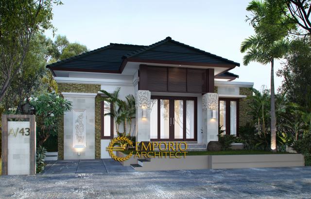 Desain Exterior Rumah Villa Bali 1 Lantai Ibu Dewi Tama di Denpasar, Bali