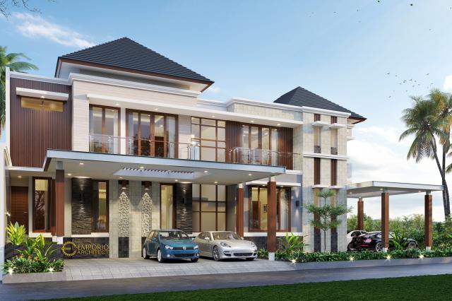 Desain Tampak Depan 1 Rumah Modern 2 Lantai Bapak Sakti di Bandar Lampung