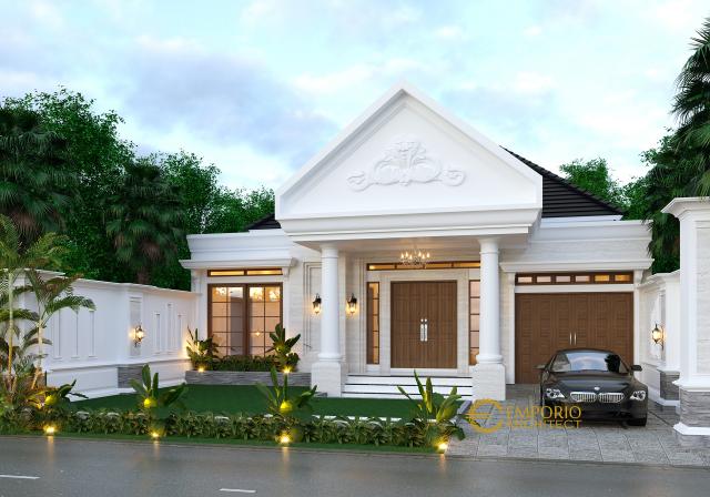 Desain Tampak Depan Rumah Classic 1 Lantai Bapak Abdullah di Bandung