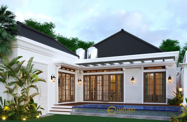 Desain Tampak Belakang Rumah Classic 1 Lantai Bapak Abdullah di Bandung