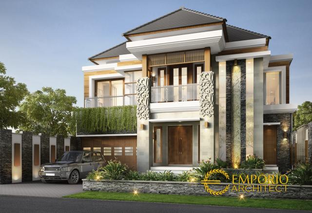 Desain Rumah Villa Bali 2 Lantai Ibu Dewi di  Bandung