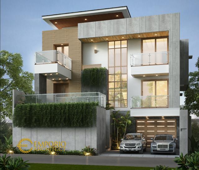 Desain Rumah Modern 3 Lantai Ibu Istia di  Bandung