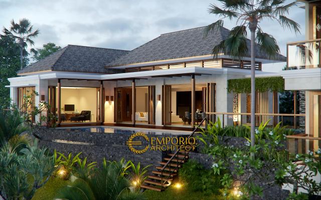 Desain Exterior 2 Rumah Villa Bali 2 Lantai Ibu Winona di Bandung