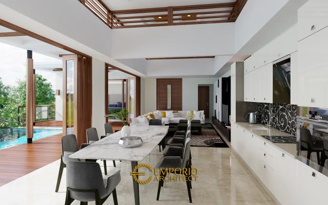 Desain Ruang Makan Rumah Villa Bali 2 Lantai Ibu Winona di Bandung