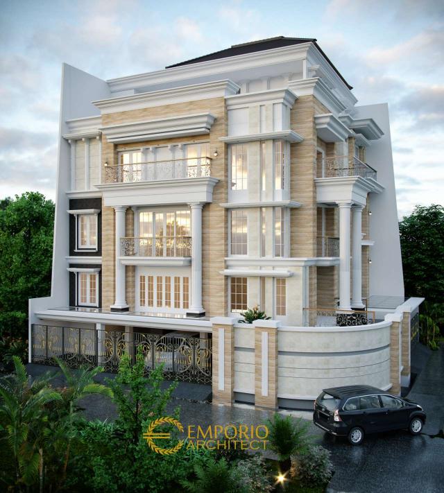 Desain Exterior 1 Rumah Hook Classic 3.5 Lantai Bapak Sulaiman di Bandung, Jawa Barat