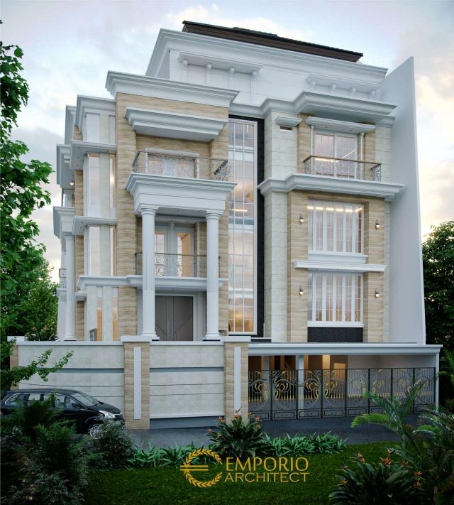 Desain Exterior 2 Rumah Hook Classic 3.5 Lantai Bapak Sulaiman di Bandung, Jawa Barat