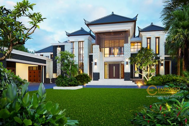 Gambar 1 Desain Rumah Villa Bali 2 Lantai Bapak Suryadi 370 di  Kalimantan Selatan