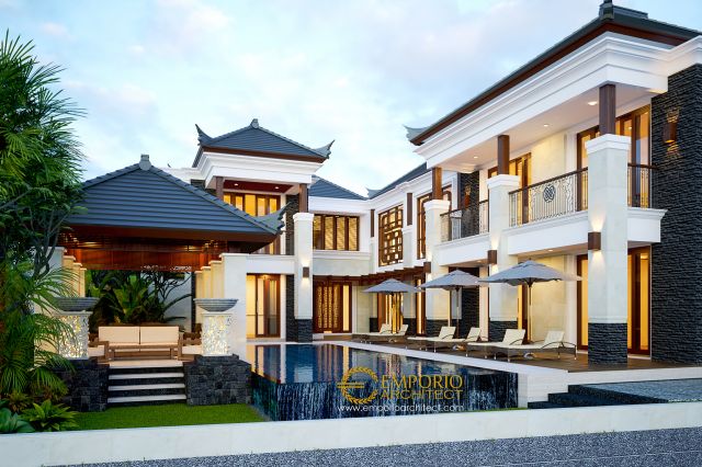 Desain Rumah Villa Bali 2 Lantai Bapak IWN di Banjarmasin