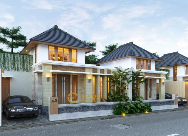 Desain Tampak Depan 1 Perumahan Villa Bali 2 Lantai Bapak Saifullah di Banyuwangi, Jawa Timur