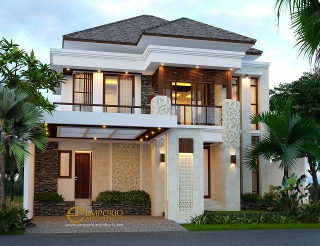 Desain Rumah Villa Bali 2 Lantai Beverly Park Type A38 di  Batam