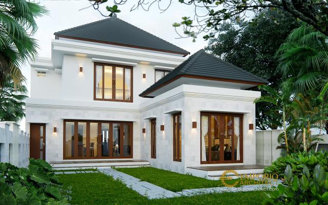 Desain Tampak Belakang Rumah Villa Bali 2 Lantai Bapak Rudi di Batam