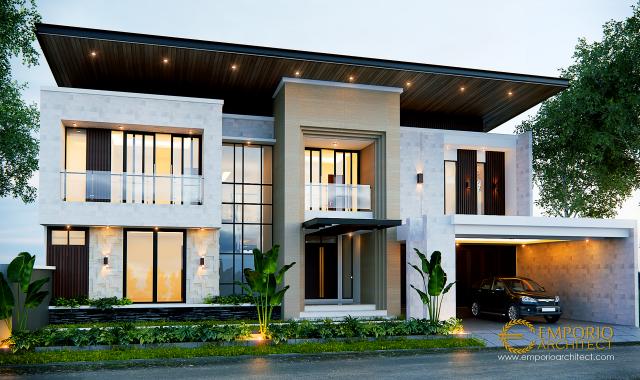 Desain Tampak Depan Rumah Modern 2 Lantai Bapak WLM di Bekasi