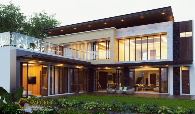 Desain Tampak Belakang Rumah Modern 2 Lantai Bapak WLM di Bekasi