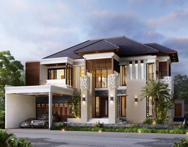 Desain Rumah Villa Bali 2 Lantai Ibu PNK di Bekasi