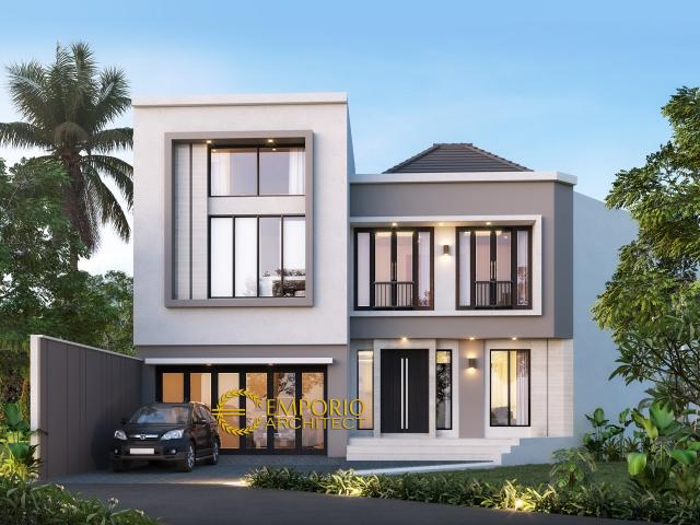 Desain Tampak Depan Rumah Modern 2 Lantai Ibu Sandra di Bekasi