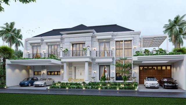 Desain Rumah Classic 2 Lantai Bapak Rusdi di Bekasi, Jawa Barat