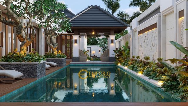 Desain Rumah Villa Bali 1 Lantai Ibu dr. Tunjung di Bengkulu