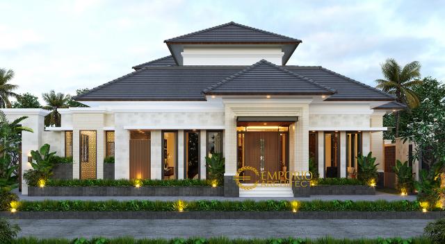 Desain Tampak Depan 2 Rumah Villa Bali 2 Lantai Bapak Fauzal di Bireuen, Aceh