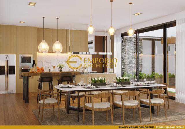 Desain Ruang Makan dan Dapur Rumah Modern 2 Lantai Bapak Fatah di Kudus, Jawa Tengah