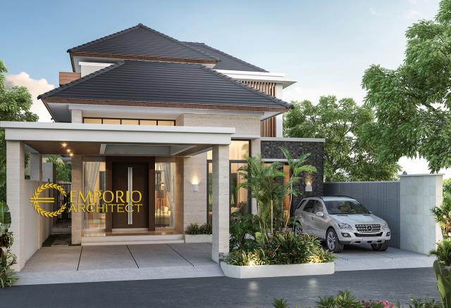 Desain Tampak Depan Rumah Modern 2 Lantai Ibu Sarah di Bogor