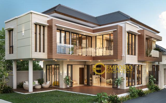 Desain Tampak Belakang Rumah Modern 2 Lantai Ibu Sarah di Bogor