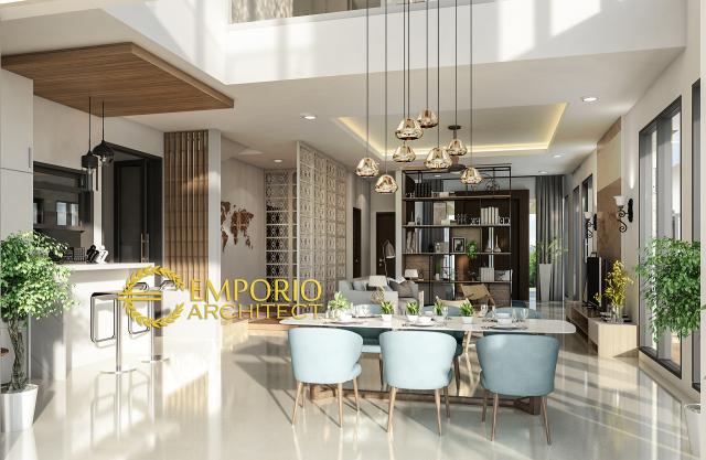 Desain  Ruang Makan Rumah Modern 2 Lantai Ibu Sarah di Bogor