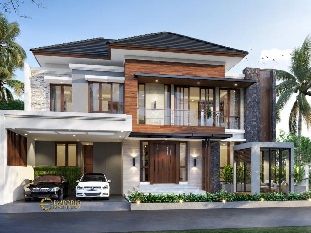 Gambar 1 Desain Rumah Modern 2 Lantai Bapak Adi di  Bogor, Jawa Barat