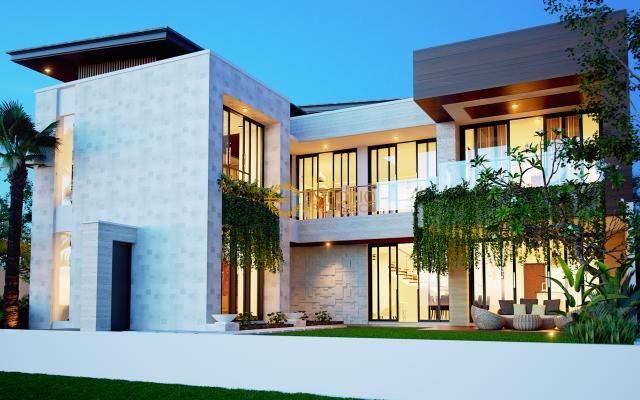 Desain Rumah Modern 2 Lantai Ibu Friska di BSD, Tangerang, Banten