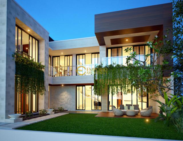 Desain Rumah Modern 2 Lantai Ibu Friska di BSD, Tangerang, Banten