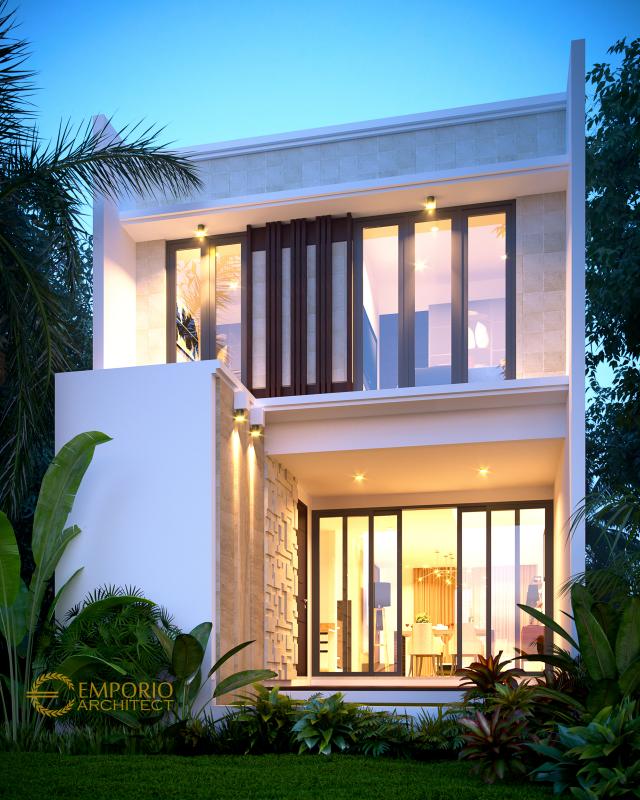 Desain Exterior 2 Townhouse Modern 2 Lantai Bapak Leo di BSD, Tangerang Selatan, Banten