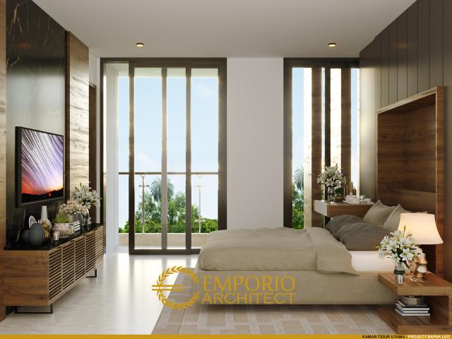 Desain Kamar Tidur Utama Townhouse Modern 2 Lantai Bapak Leo di BSD, Tangerang Selatan, Banten