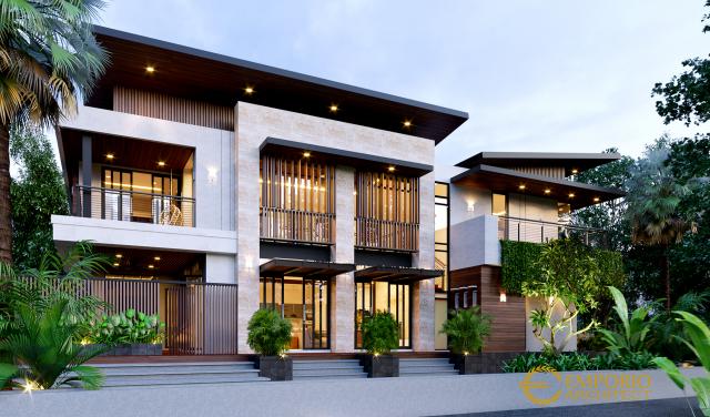 Desain Tampak Samping Residence Modern 3 Lantai Mr. S di BSD, Tangerang Selatan, Banten