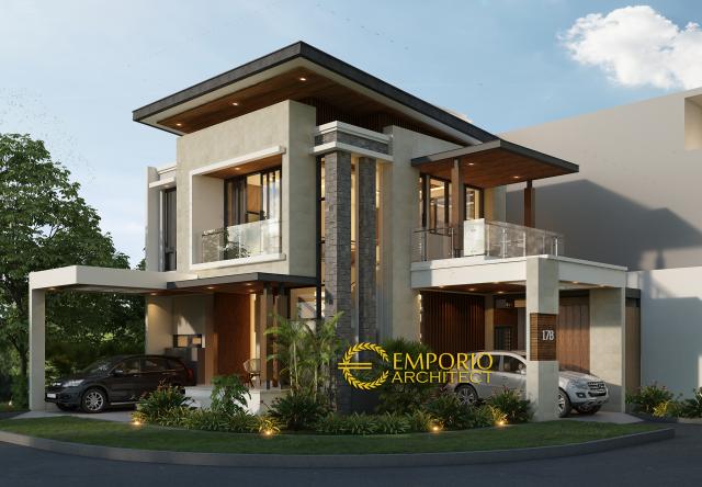 Desain Tampak Samping Rumah Hook Modern 3 Lantai Bapak Dian di Cibubur, Jakarta Timur