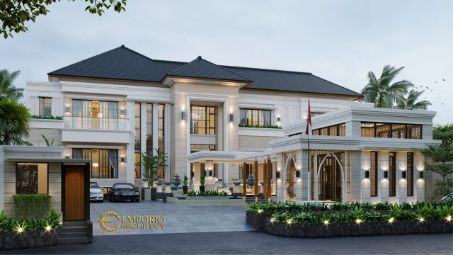 Gambar 1 Desain Rumah Classic 2 Lantai Ibu Diana di  Cibubur, Jakarta Timur