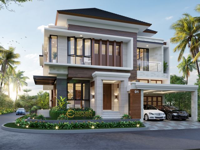 Desain Rumah Villa Bali 2.5 Lantai Bapak ARF di Cibubur, Jakarta Timur