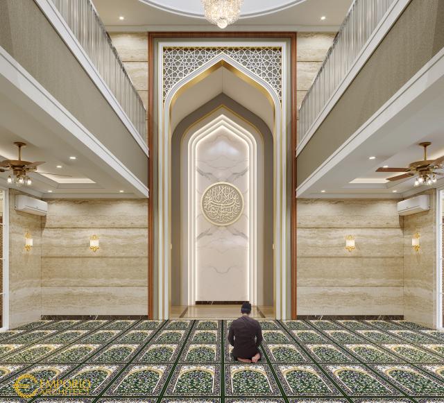 Desain Interior Masjid Classic 2 Lantai Bapak Nasrul di Cikarang, Bekasi