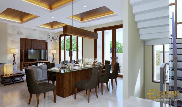 Desain Ruang Makan dan Ruang Keluarga Rumah Villa Bali 4 Lantai Bapak Gede di Denpasar, Bali